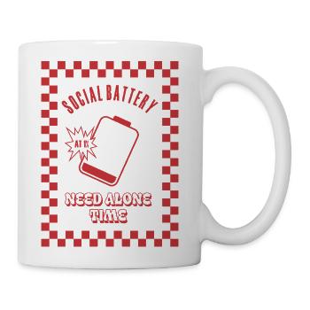 Social Battery: Need More Time - Coffee/Tea Mug - white - Right