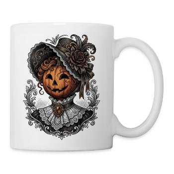 Victorian Lace Pumpkin Portrait - Coffee/Tea Mug - white - Right
