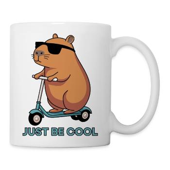 Beaver on Scooter Just Be Cool - Coffee/Tea Mug - white - Right