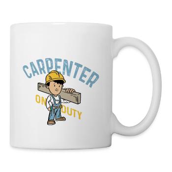 Carpenter on Duty Diligent Worker Gift - Coffee/Tea Mug - white - Right