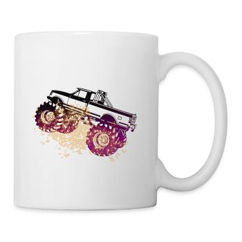 Truck with mud - Coffee/Tea Mug - white - Right