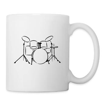 Drum Kit Sketch - Coffee/Tea Mug - white - Right
