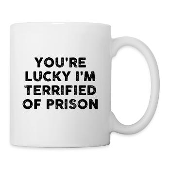 Terrified of Prison hipster - Coffee/Tea Mug - white - Right