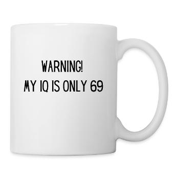 WARNING My IQ Is only - Coffee/Tea Mug - white - Right