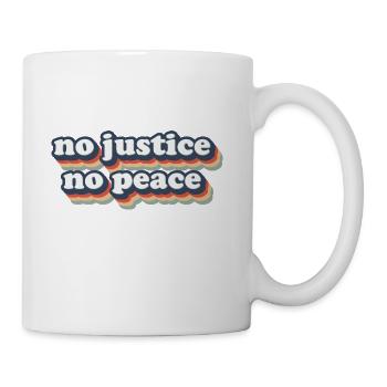 No Justice No Peace BLM 2020 green - Coffee/Tea Mug - white - Right