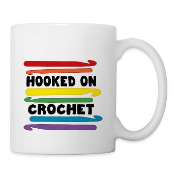 Hooked on Crochet Rainbow green - Coffee/Tea Mug - white - Right