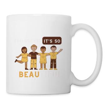 Friendship its so beautiful green - Coffee/Tea Mug - white - Right