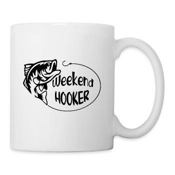 Weekend Hooker Fishing Cute Hooker s Fisherman T - Coffee/Tea Mug - white - Right