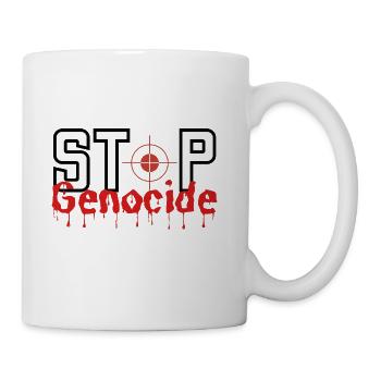 stop genocide of Palestinian - Coffee/Tea Mug - white - Right