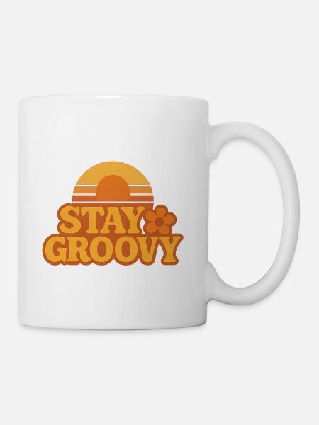 Retro Sunset Stay Groovy Graphic - Coffee/Tea Mug - white
