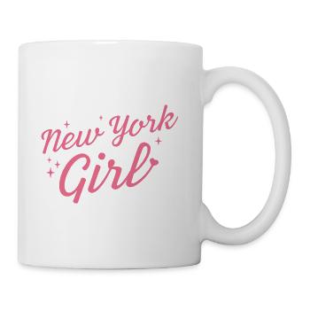 New York Girl Funny Pink Woman NYC City America - Coffee/Tea Mug - white - Right