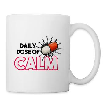 Daily Dose of Calm – Bold Red & White Capsule  - Coffee/Tea Mug - white - Right