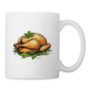 Herbed Roast Turkey Illustration - Coffee/Tea Mug - white - Right