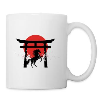 Japanese Sunrise Horse Art - Coffee/Tea Mug - white - Right