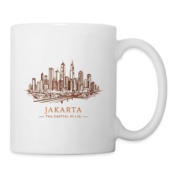 Jakarta Pulse City Skyline - Coffee/Tea Mug - white - Right