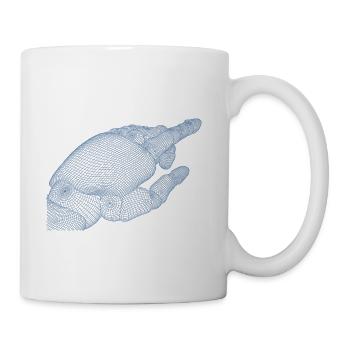 Geometric Hand Silhouette with Fractals - Coffee/Tea Mug - white - Right