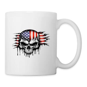 Patriotic Skull Graffiti Flag - Coffee/Tea Mug - white - Right