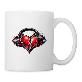 Broken Heart with Headphones - Coffee/Tea Mug - white - Right