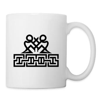 Twin Glyphs and Maze Motif - Coffee/Tea Mug - white - Right