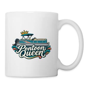 Pontoon Queen Crown Boat Tee - Coffee/Tea Mug - white - Right