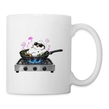 Chilling Chicken on Stove - Cute Cooking Humor - Coffee/Tea Mug - white - Right