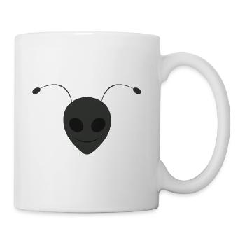 Alien Ant Face Design Black - Coffee/Tea Mug - white - Right