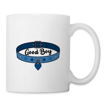 Blue Good Boy collar - Coffee/Tea Mug - white - Right