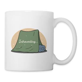 Introverting Cozy Blanket Illustration - Coffee/Tea Mug - white - Right