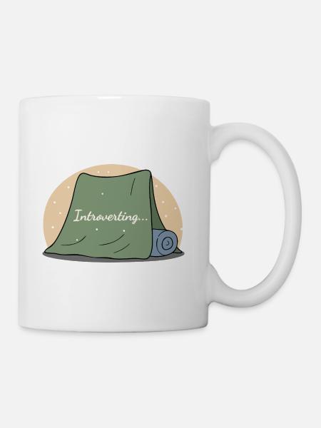 Introverting Cozy Blanket Illustration - Coffee/Tea Mug - white
