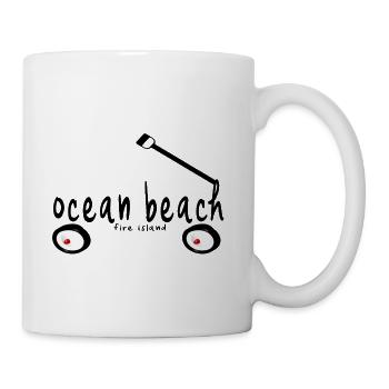 Ocean Beach Fire Island Long Island NY wagon word  - Coffee/Tea Mug - white - Right