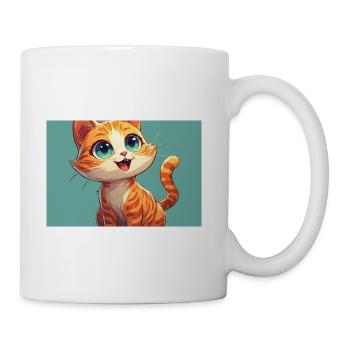 Happy Orange Tabby Kitten - Coffee/Tea Mug - white - Right