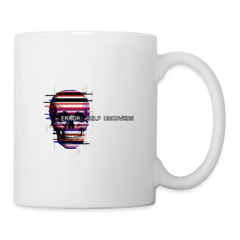 Error Self Uncovers - Glitch Art Skull Digital  - Coffee/Tea Mug - white - Right