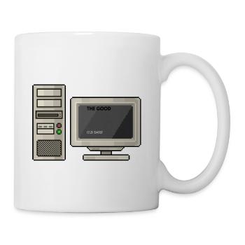 Retro Pixel Art "The Good Old Days" Computer Desig - Coffee/Tea Mug - white - Right