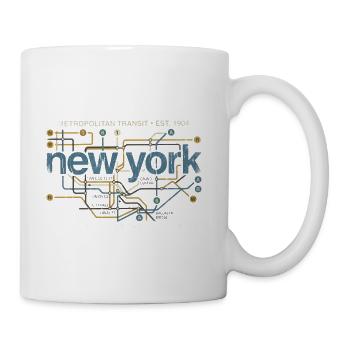Vintage NYC Subway Grid - Coffee/Tea Mug - white - Right