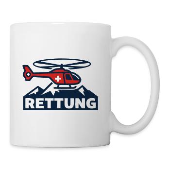 Rescue Helicopter Logo - Coffee/Tea Mug - white - Right