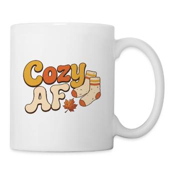 Cozy AF Autumn Socks - Coffee/Tea Mug - white - Right