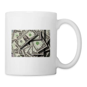 Dollar Burst Cash Collage - Coffee/Tea Mug - white - Right