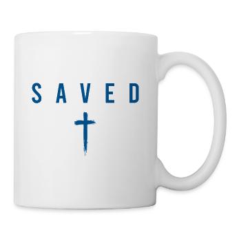Saved By Grace Christian Cross Faith T-Shirt Gift - Coffee/Tea Mug - white - Right