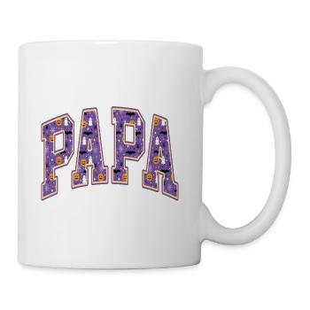 Papa Halloween Varsity Spooky Pattern Art - Coffee/Tea Mug - white - Right