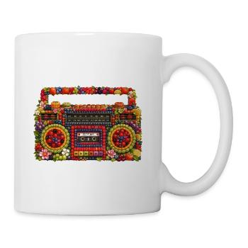 Fruity boombox in a colorful retro style - Coffee/Tea Mug - white - Right