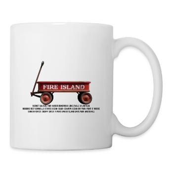 Fire island red wagon long island summer beach sea - Coffee/Tea Mug - white - Right