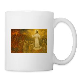 Resurrected Jesus with Enthralled Disciples - Coffee/Tea Mug - white - Right