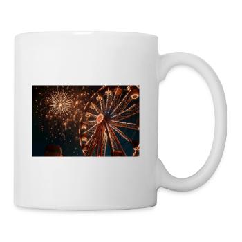 Night Ferris Wheel Fireworks - Coffee/Tea Mug - white - Right