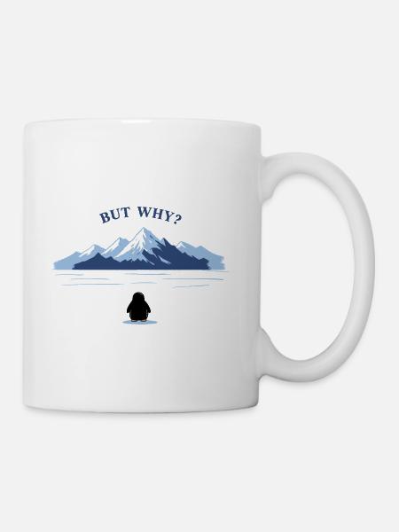 Why Mountains Meet Penguin - Coffee/Tea Mug - white