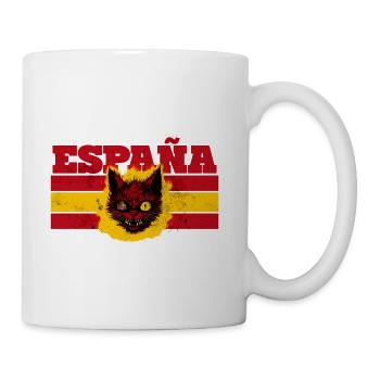 España Flame Cat Flag - Coffee/Tea Mug - white - Right