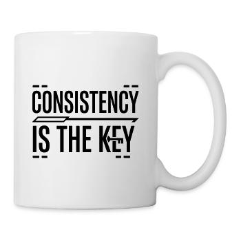 Consistency Is The Key Motivational Quote - Coffee/Tea Mug - white - Right