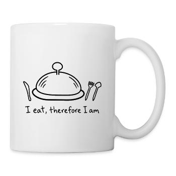 I eat, therefore I am - Coffee/Tea Mug - white - Right