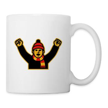Cheering Soccer Fan Icon - Coffee/Tea Mug - white - Right