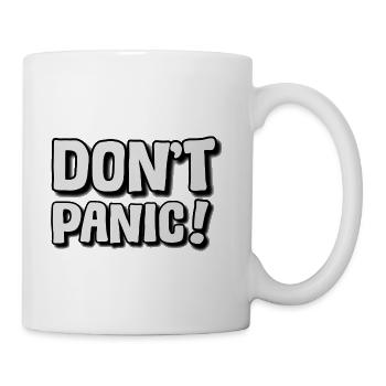Dont Panic Bold Typography Poster - Coffee/Tea Mug - white - Right