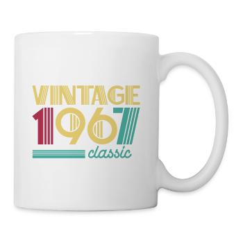 Vintage 1967 Classic Retro Birthday Colorful Typog - Coffee/Tea Mug - white - Right